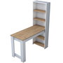 Hanah Home HA106 - 2493 Escritorio de Estudio Blanco y Nogal